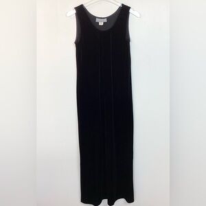 Vintage Carol Anderson Velvet Long Tank Dress - Black - S